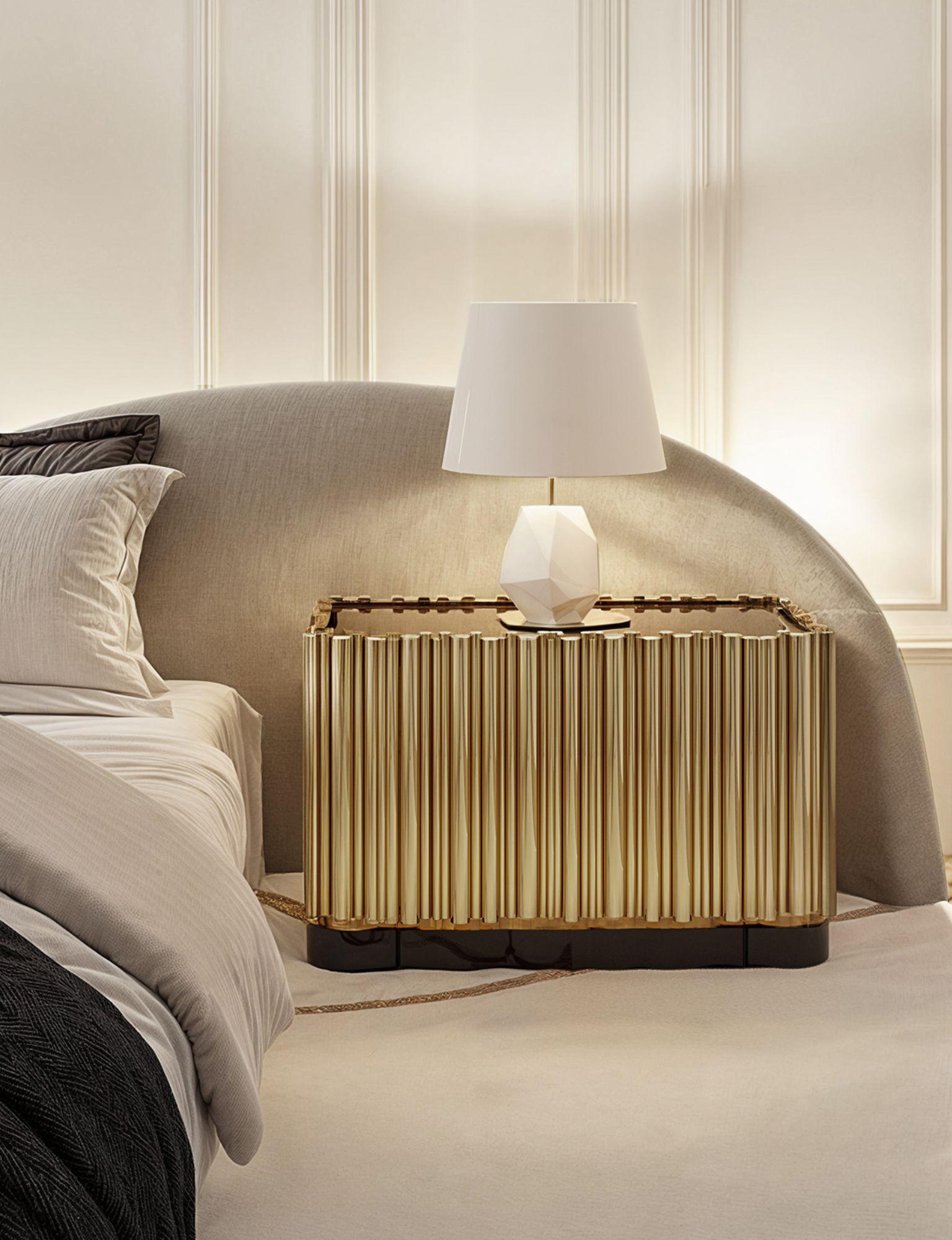Symphony Nightstand - Hand-Crafted Gold Plated Brass - Boca do Lobo For Sale 14