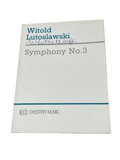 Symphony No. 3 Signed music book by Witold Lutoslawski and Sir Georg Solti, 1989