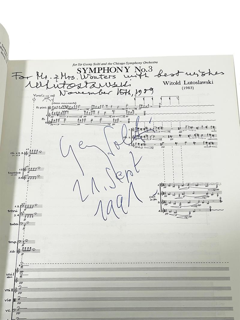 Sinfonia n. 3 Libro musicale firmato da Witold Lutoslawski e Sir Georg Solti, 1989 In condizioni buone in vendita a Delft, NL