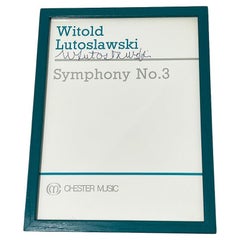 Signiertes Musikbuch Symphony No. 3 von Witold Lutoslawski und Sir Georg Solti, 1989