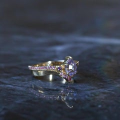 Symphony of the Soul Purple Sapphire Ring in 14K Gold by Anastassia Sel Jewelry
