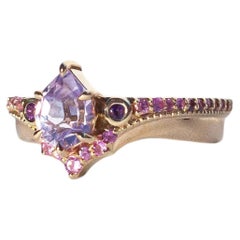 Symphony of the Soul Purple Sapphire Ring in 14K Gold by Anastassia Sel Jewelry