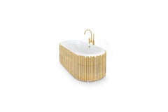 Symphony Oval Bathtub with Gold-Plated Brass Tubes by Maison Valentina
