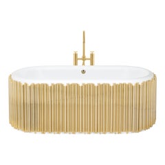 Symphony Oval Bathtub with Gold-Plated Brass Tubes by Maison Valentina