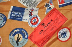 Symphony Scarfs "Airlines of World Travels" Silk Scarf
