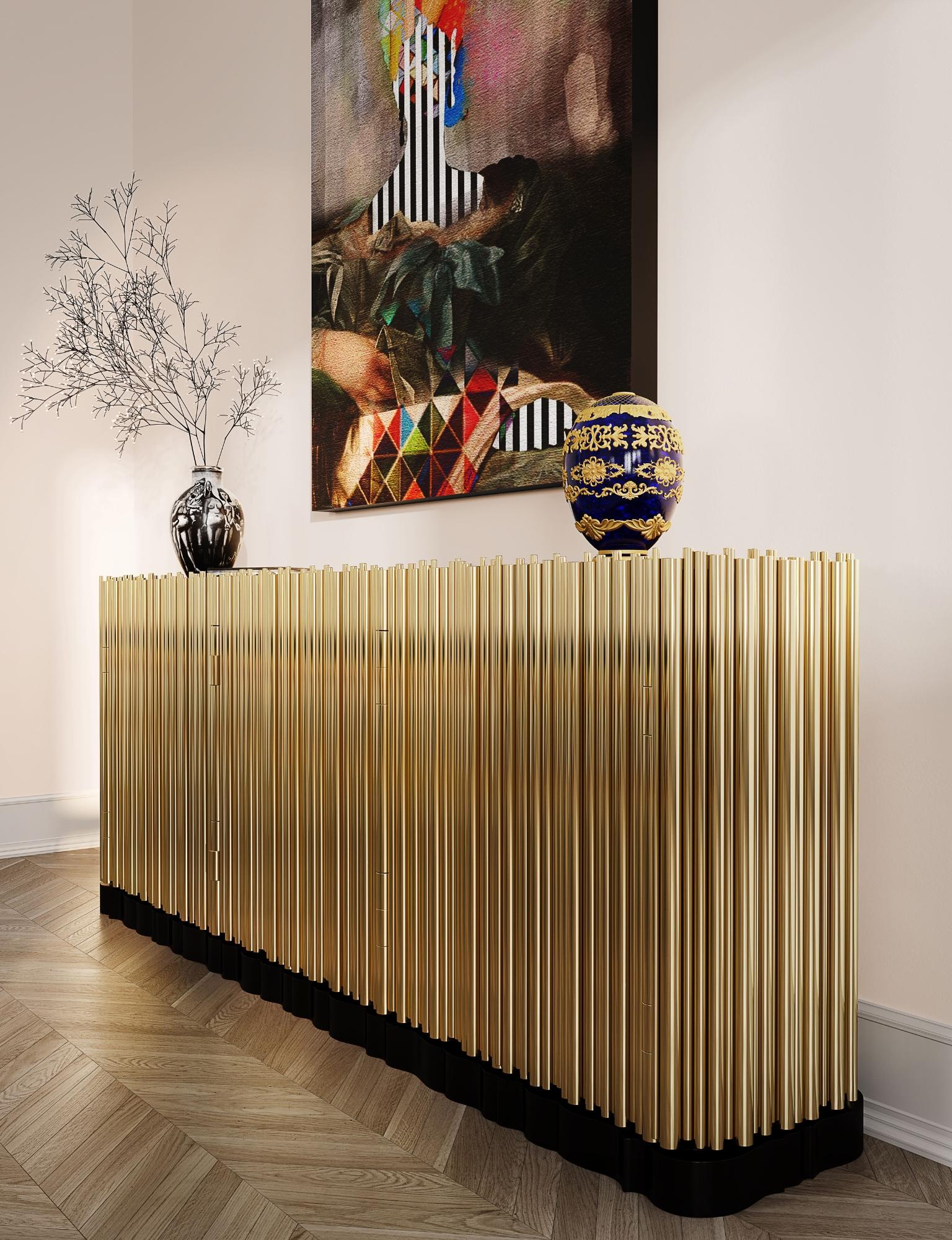 Symphony Sideboard – handgefertigtes, vergoldetes Messing – Boca do Lobo im Angebot 11