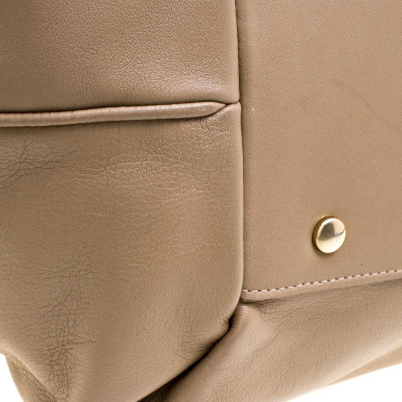Symthson Nancy Top Handle Tasche aus beigefarbenem Leder im Angebot 6