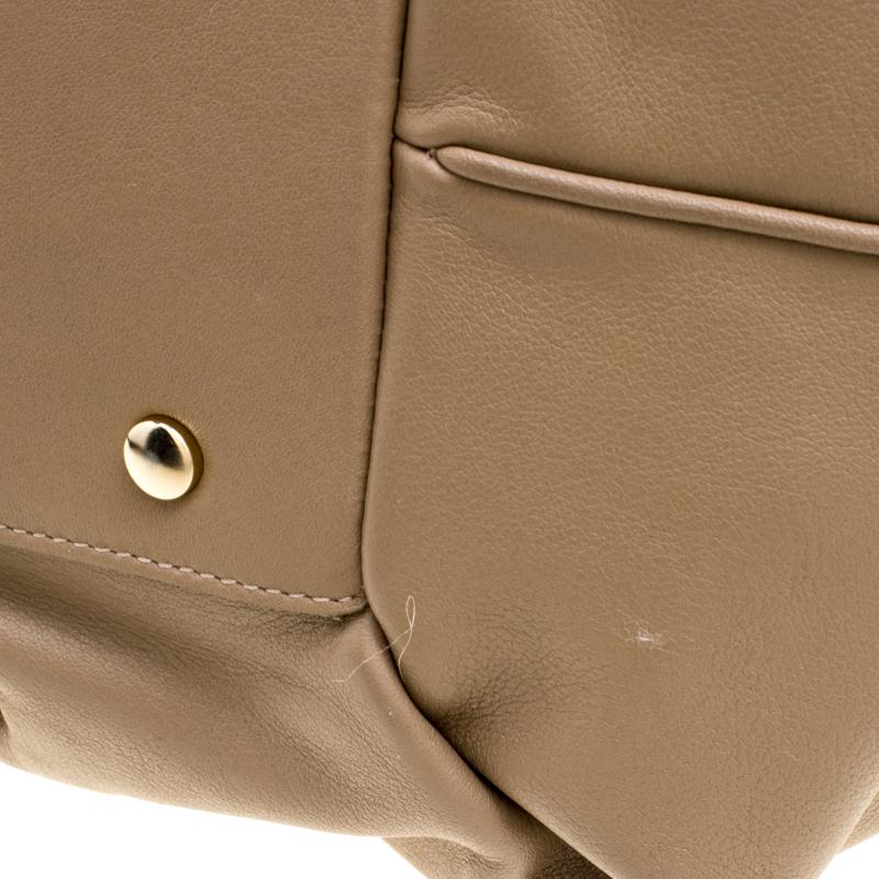 Symthson - Sac Nancy à poignée supérieure en cuir beige en vente 7