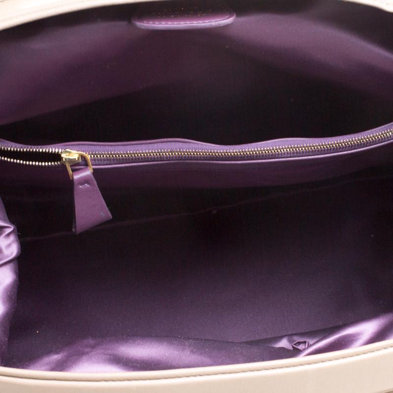 Symthson Beige Leather Nancy Top Handle Bag In Good Condition In Dubai, Al Qouz 2