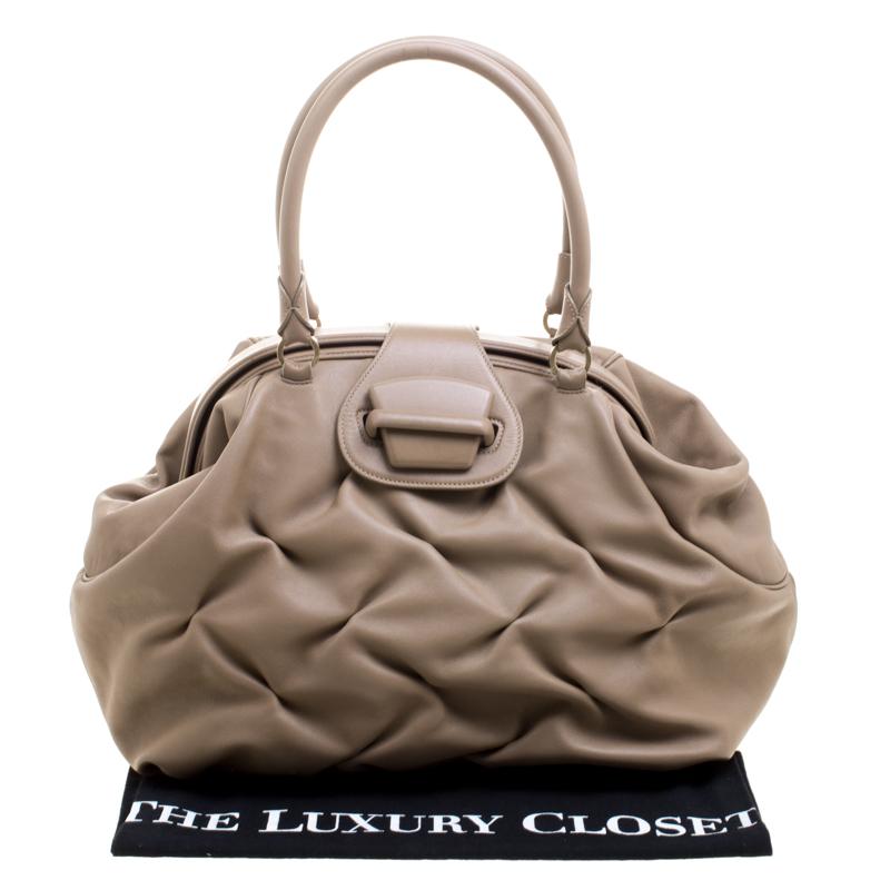 Symthson Beige Leather Nancy Top Handle Bag 4