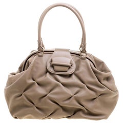 Symthson Beige Leather Nancy Top Handle Bag
