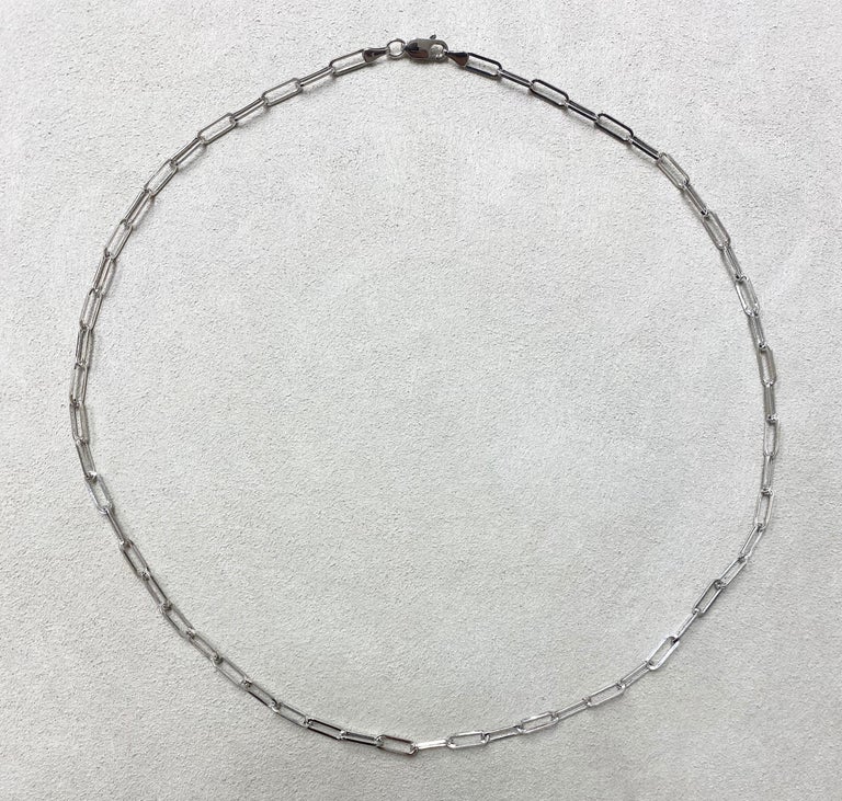 Syna 18 Karat White Gold Paper Clip Link Chain For Sale at 1stDibs