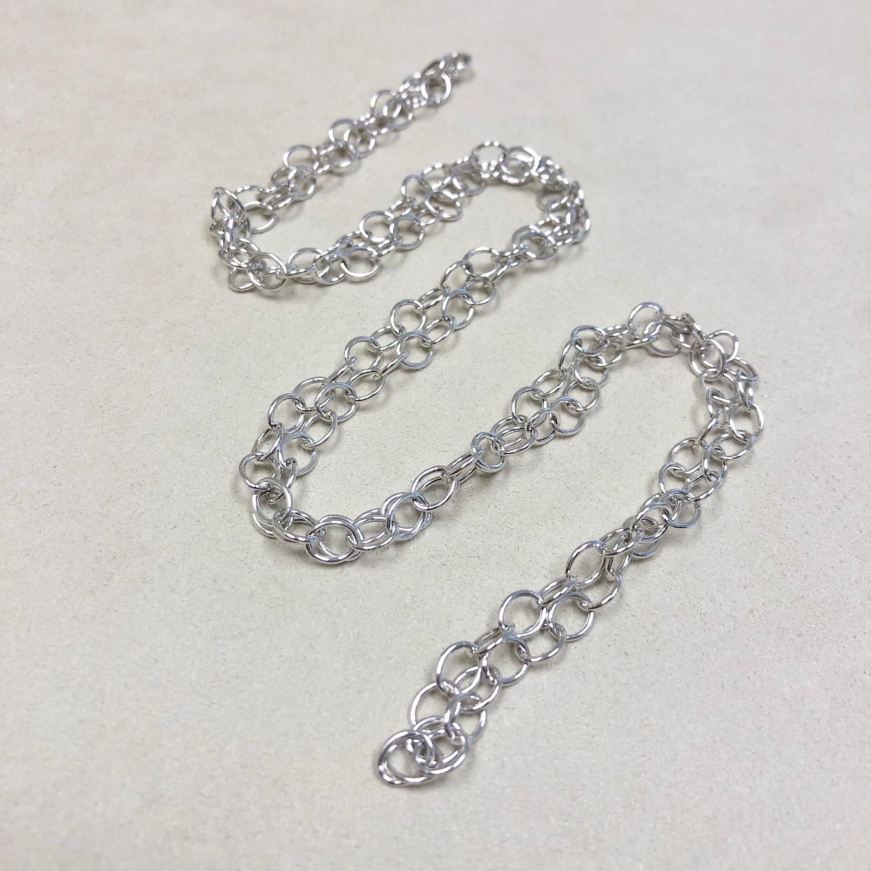 Contemporary Syna 18 Karat White Gold Link Chain For Sale