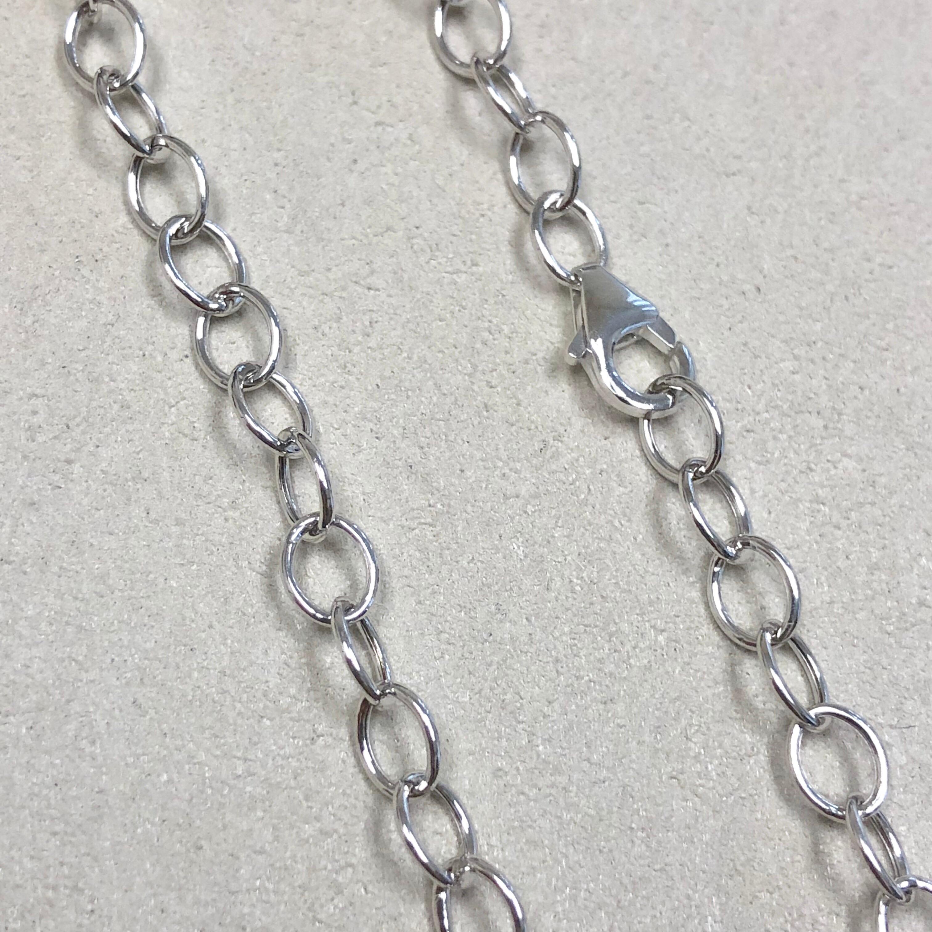 Syna 18 Karat White Gold Link Chain In New Condition For Sale In Fort Lee, NJ