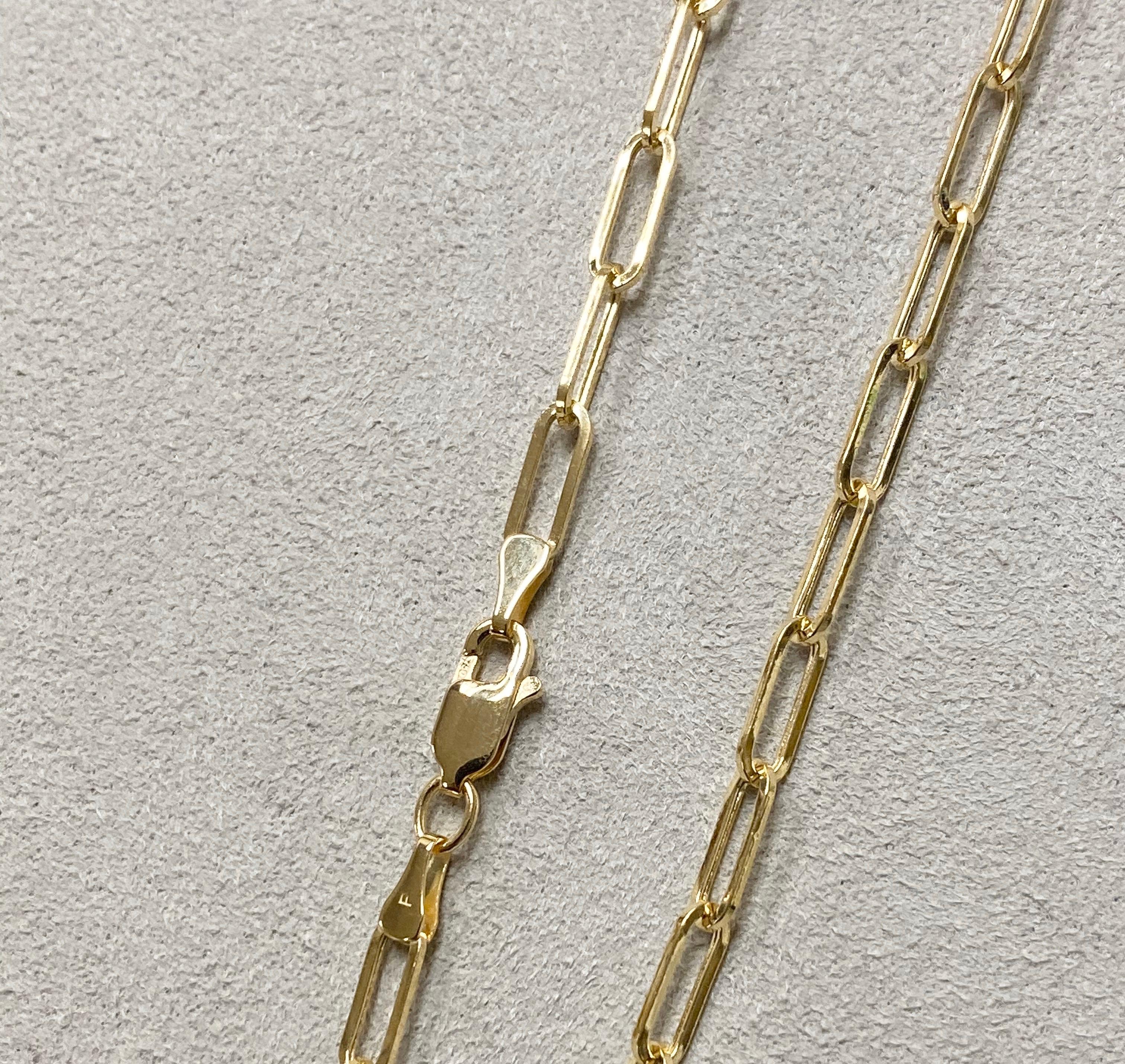 Syna 18 Karat Yellow Gold Paper Clip Link Chain For Sale at 1stDibs ...