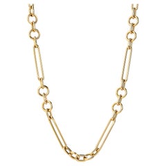 Syna 18 Karat Yellow Gold Large Paper Clip Rolo Chain