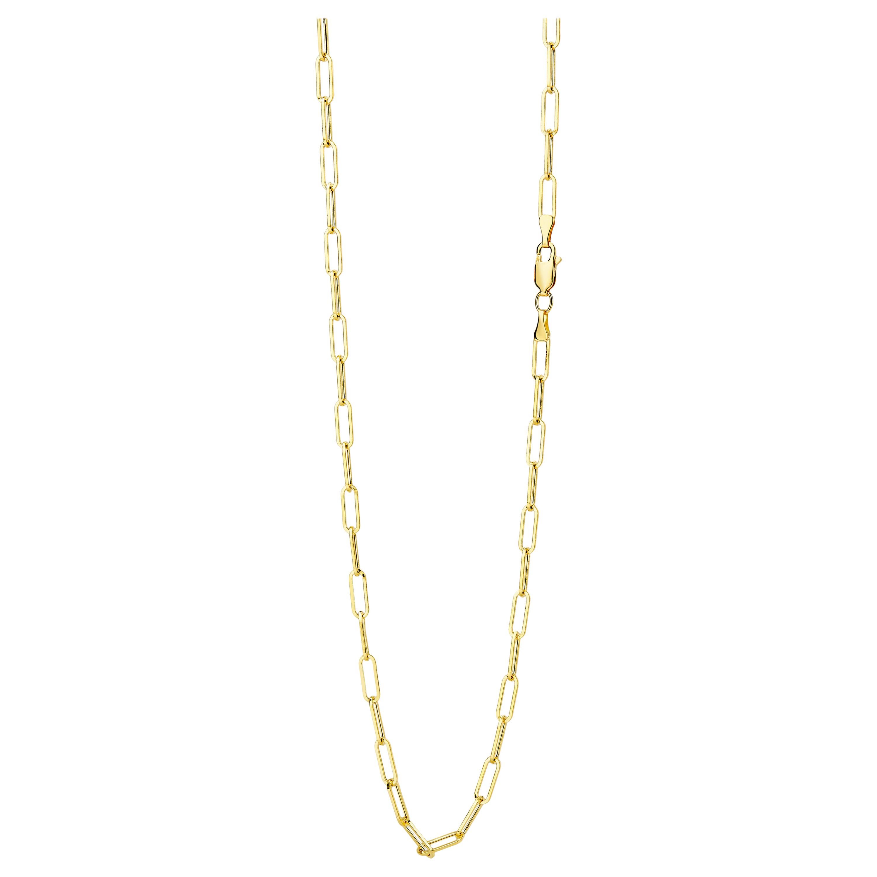Syna 18 Karat Yellow Gold Paper Clip Link Chain