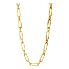 Syna 18 Karat Yellow Gold Rounded Paper Clip Link Chain