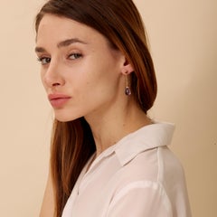 Orecchini Syna Mogul in oro giallo con ametista e rubellite