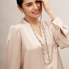 Syna Aquamarine, Rubellite and Peridot Yellow Gold Bead Necklace