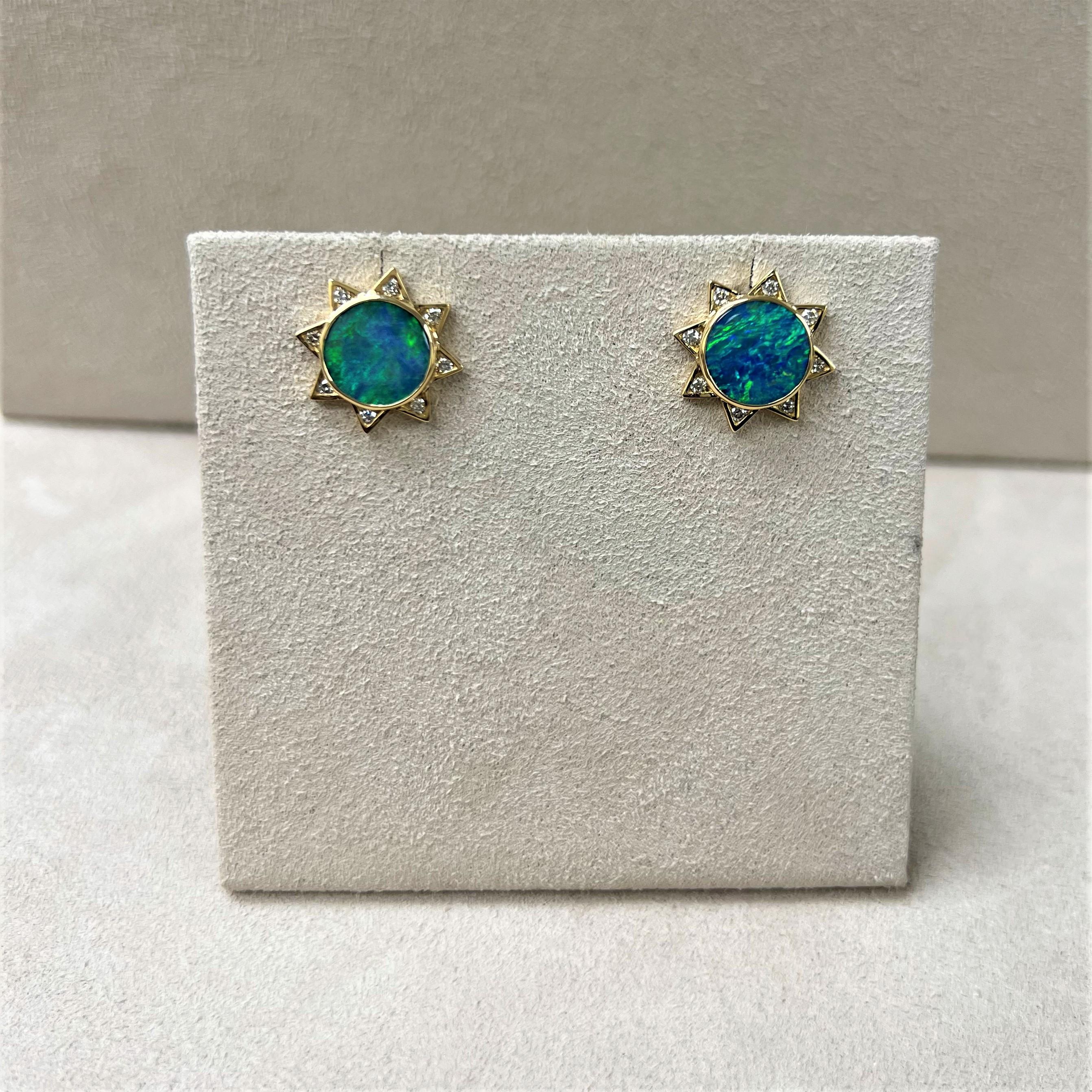 Created in 18 karat yellow gold
Boulder Opal 4.50 carats approx.
Diamonds 0.20 carat approx.
Post backs for pierced ears
Limited Edition



About the Designers

Drawing inspiration from little things, Dharmesh & Namrata Kothari have created an