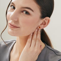 Syna Cosmic Star Studs with Orange Chalcedony and Diamonds