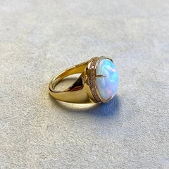 Syna Ethiopian Opal Yellow Gold Ring with Champagne Diamonds