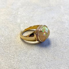 Syna Ethiopian Opal Yellow Gold Ring with Champagne Diamonds