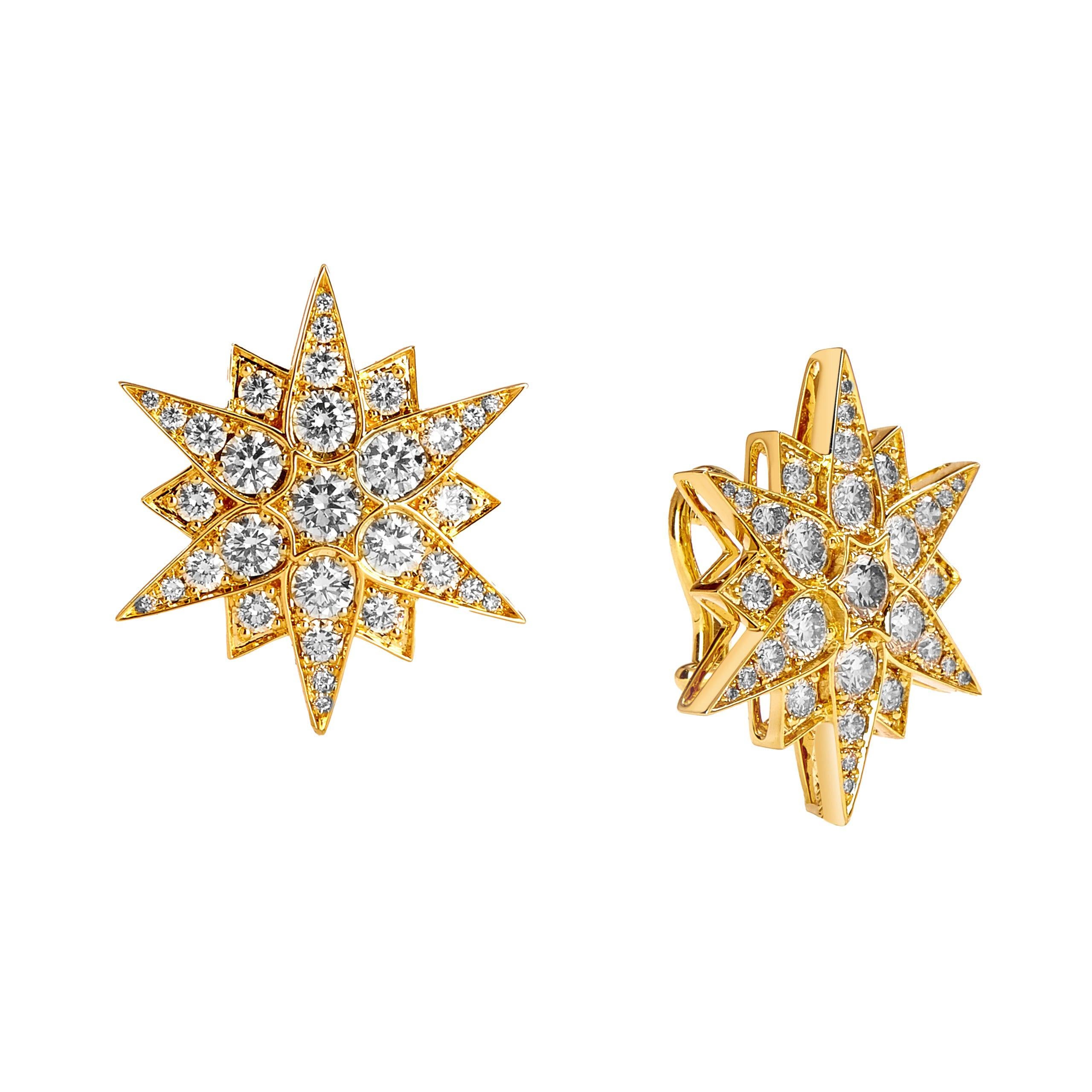 Syna Exotic Cosmic Earrings with Diamonds For Sale