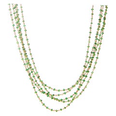 Syna Five-Strand Tsavorite Torsade Bead Necklace