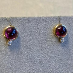 Syna Garnet Yellow Gold Baubles Earrings with Diamonds