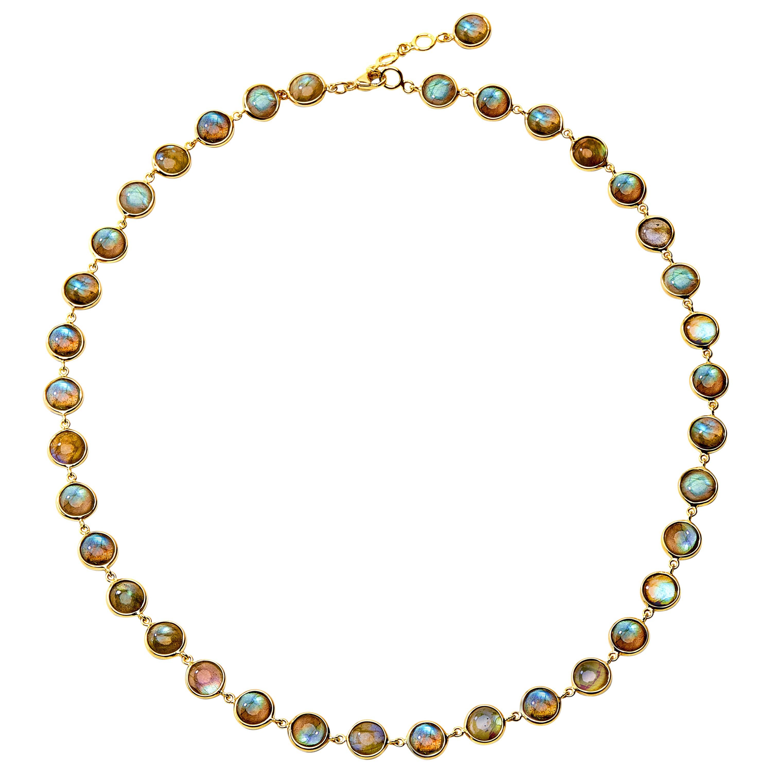 Syna Labradorite Yellow Gold Chakra Necklace