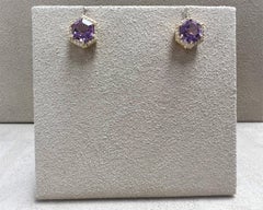 Syna Mogul Hex Studs with Amethyst and Diamonds