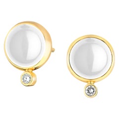 Syna Boucles d'oreilles Baubles en or jaune et quartz avec diamants