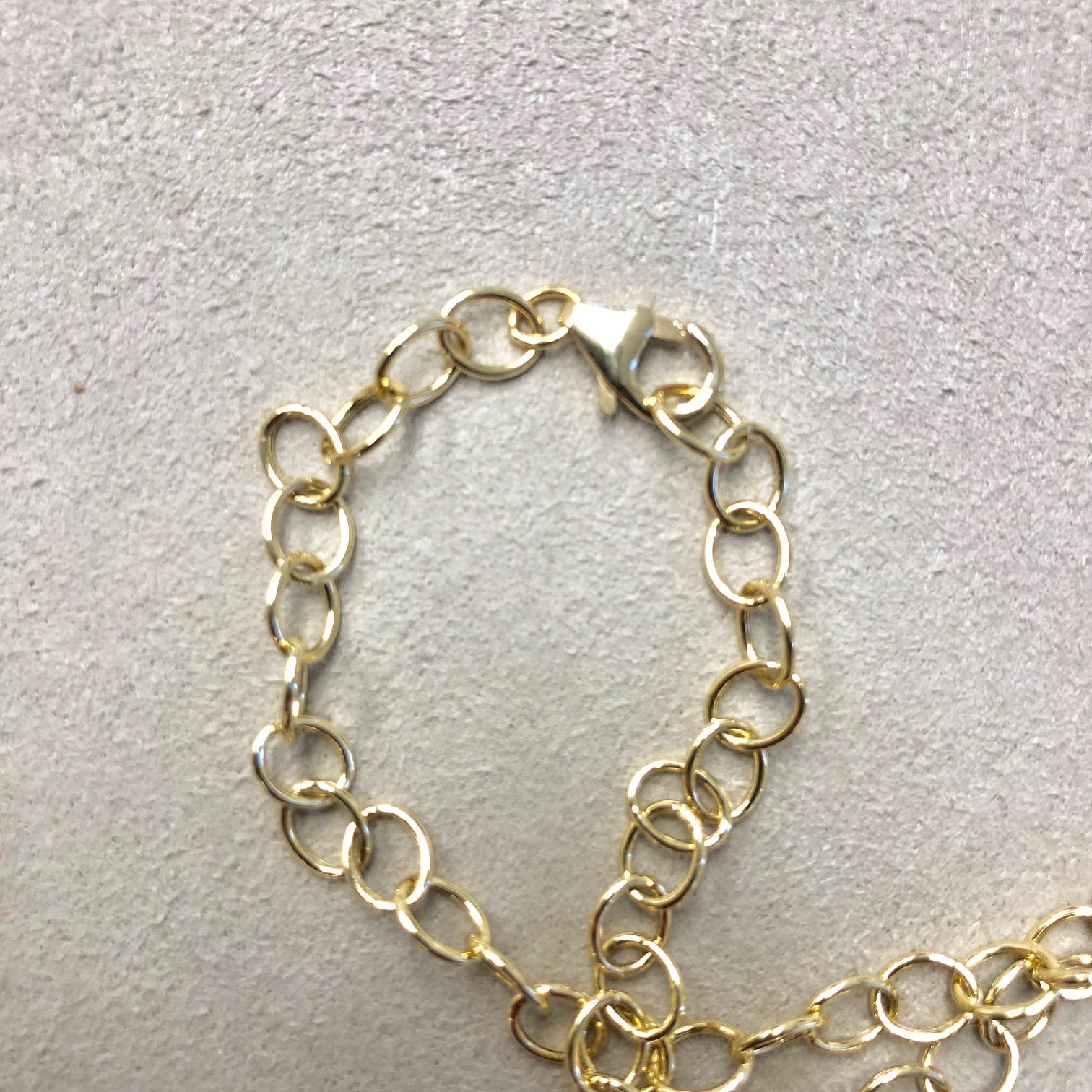 Women's Syna Moon Quartz Yellow Gold Mogul Drop Pendant with Diamonds For Sale