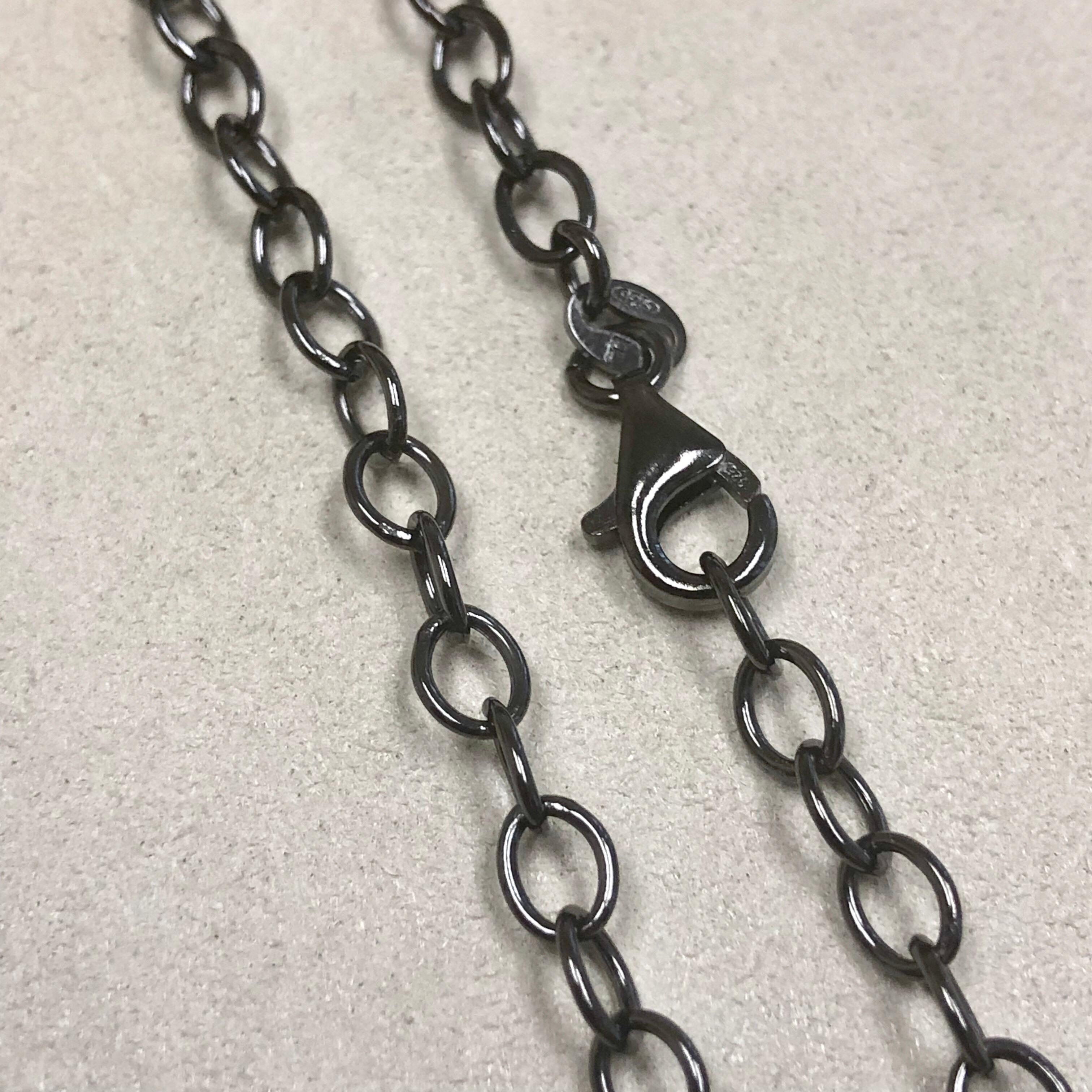 Contemporary Syna Oxidized Silver Link Chain For Sale