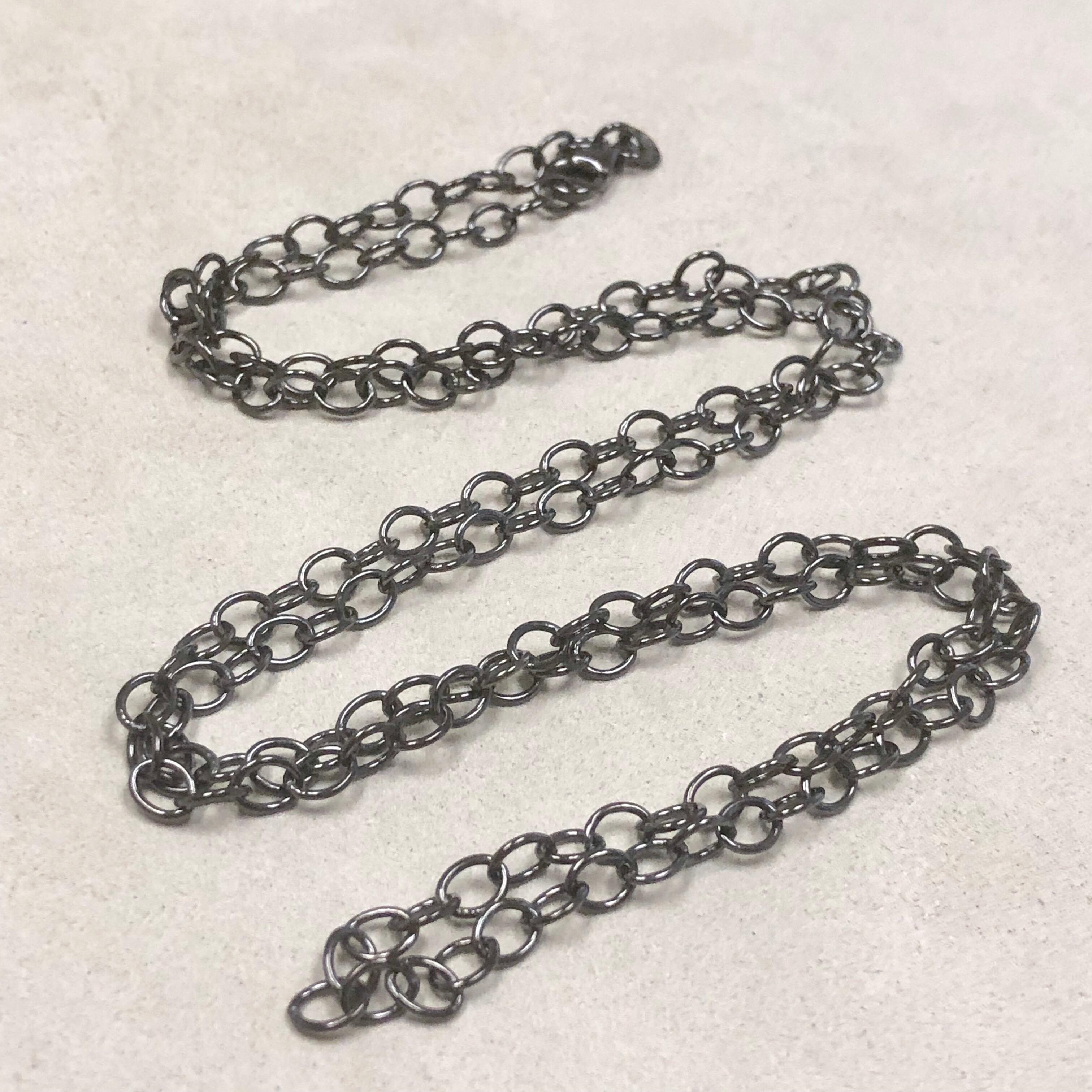 Women's Syna Oxidized Silver Link Chain For Sale
