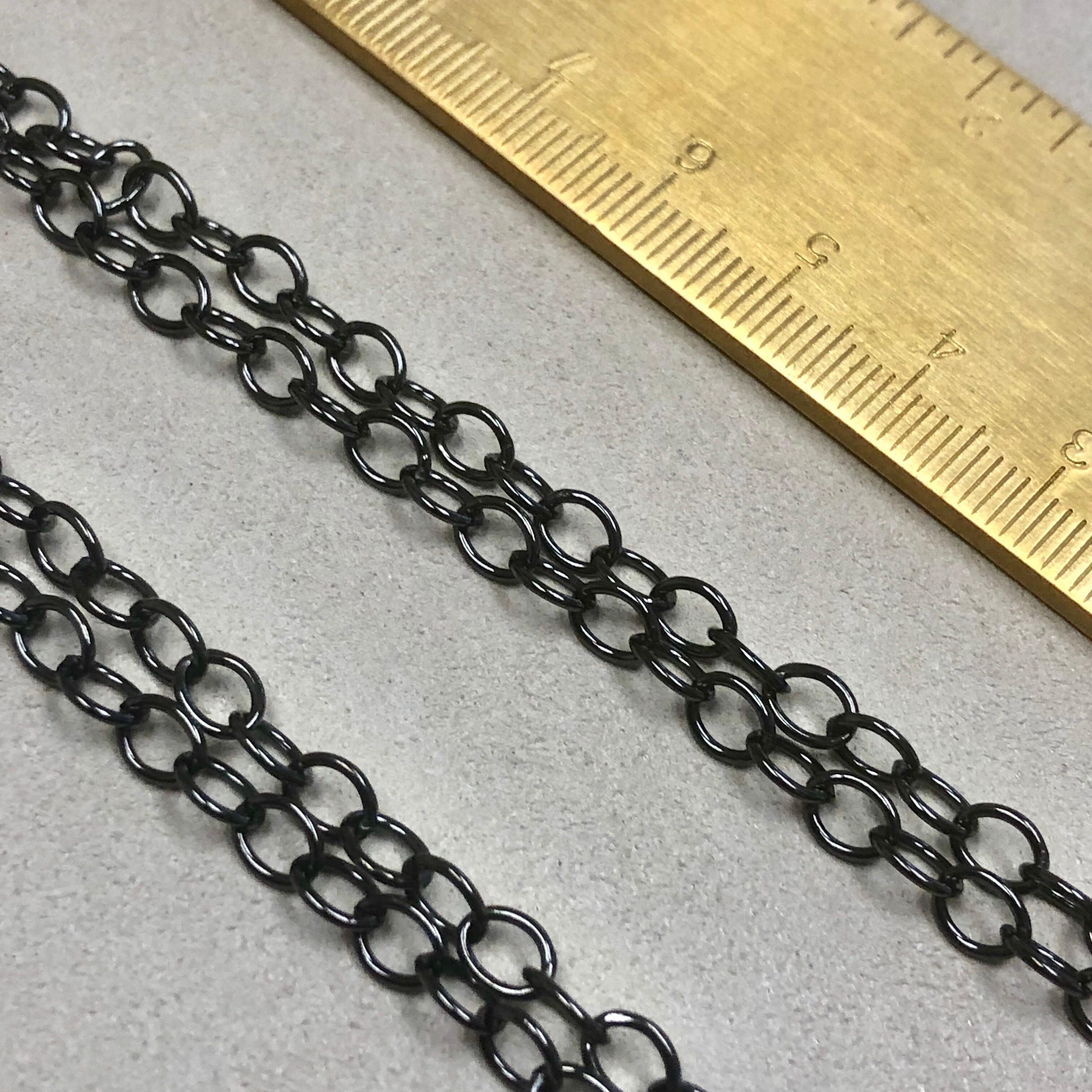 Catena a maglie in argento ossidato Syna in vendita 1