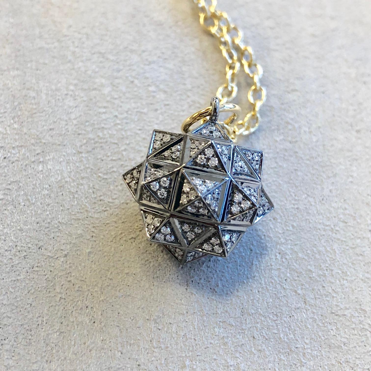 Created in oxidized silver with 18 karat yellow gold bail
Diamonds 1.20 cts approx
Chain sold separately
Limited edition

Crafted from 18 karat yellow gold, this one-of-a-kind pendant features a Oxidized Silver Star Ball Pendant with approximately 2