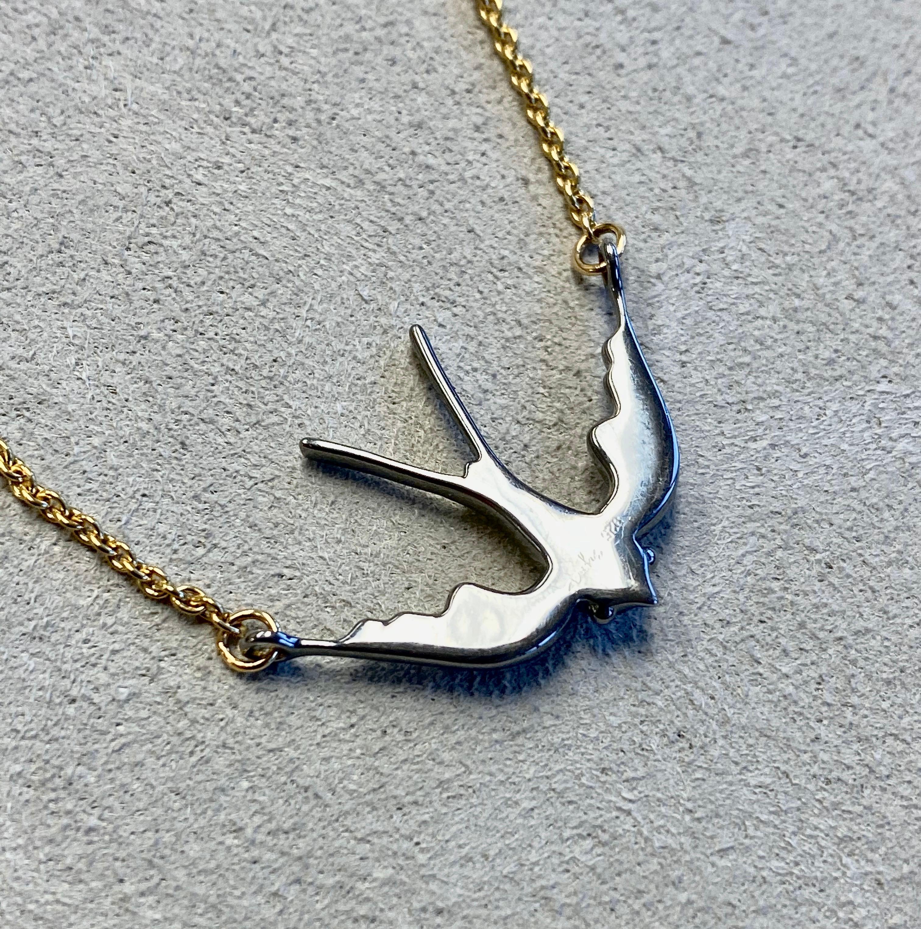 silver swallow necklace