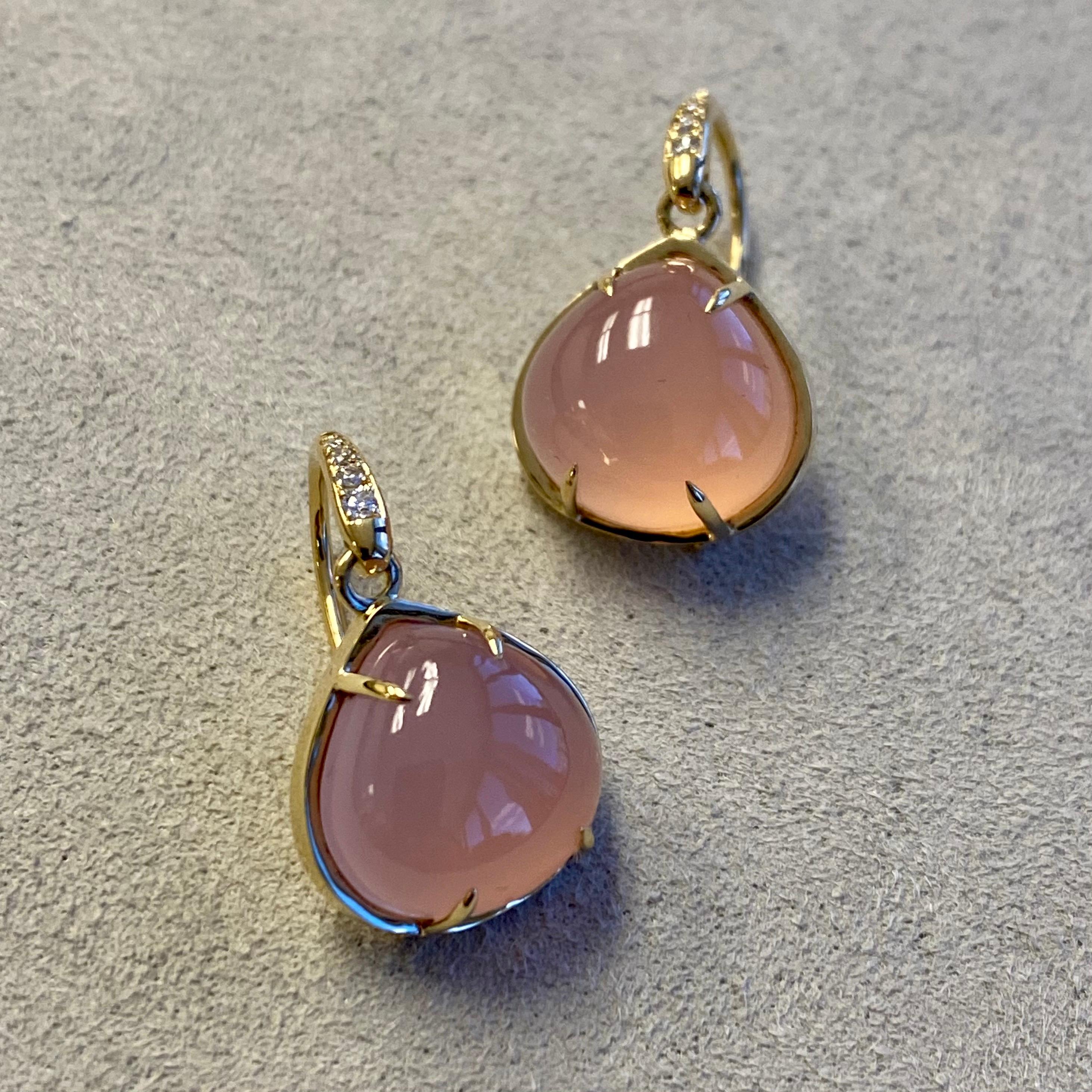 pink chalcedony earrings