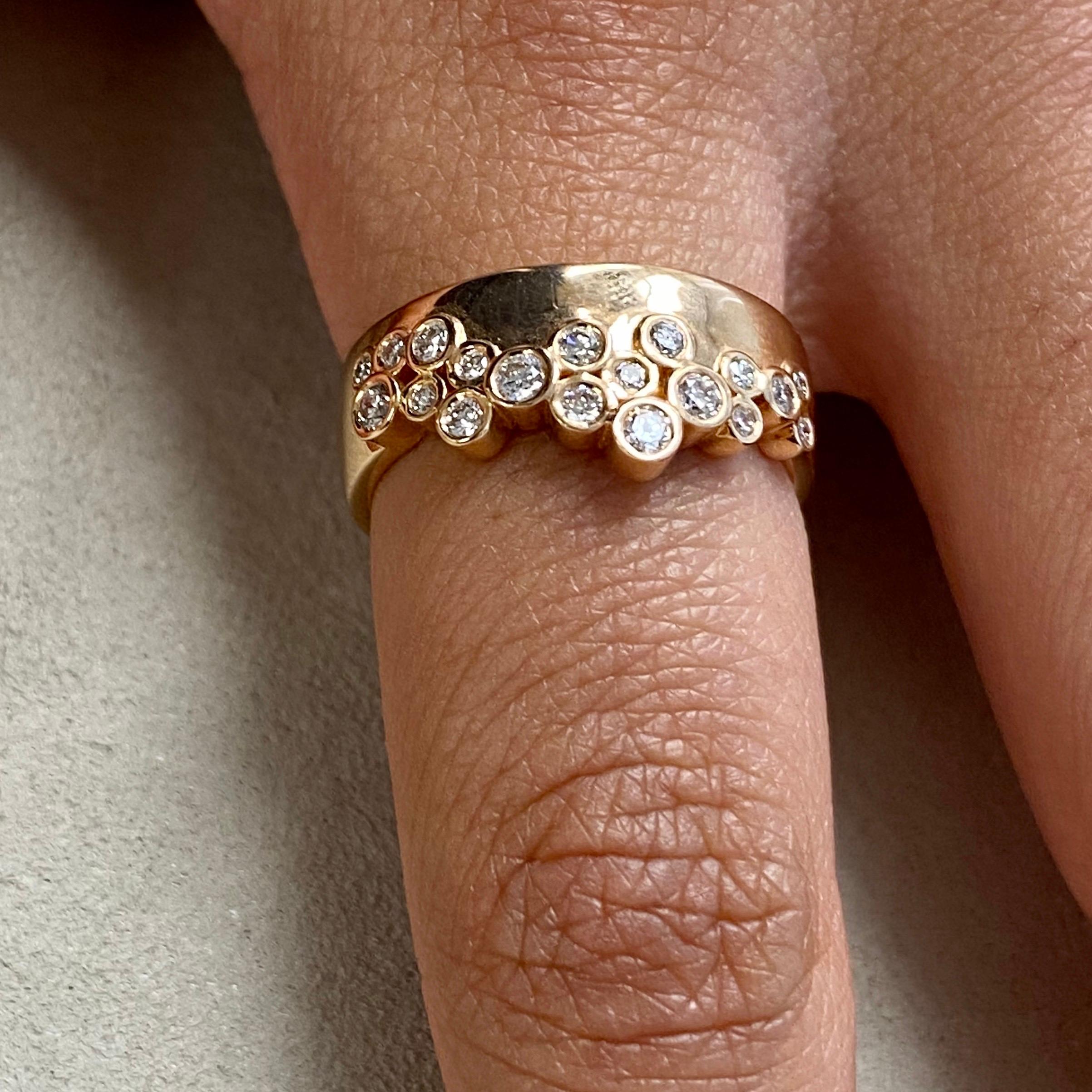 Round Cut Syna Rose Gold Band with Champagne Diamonds