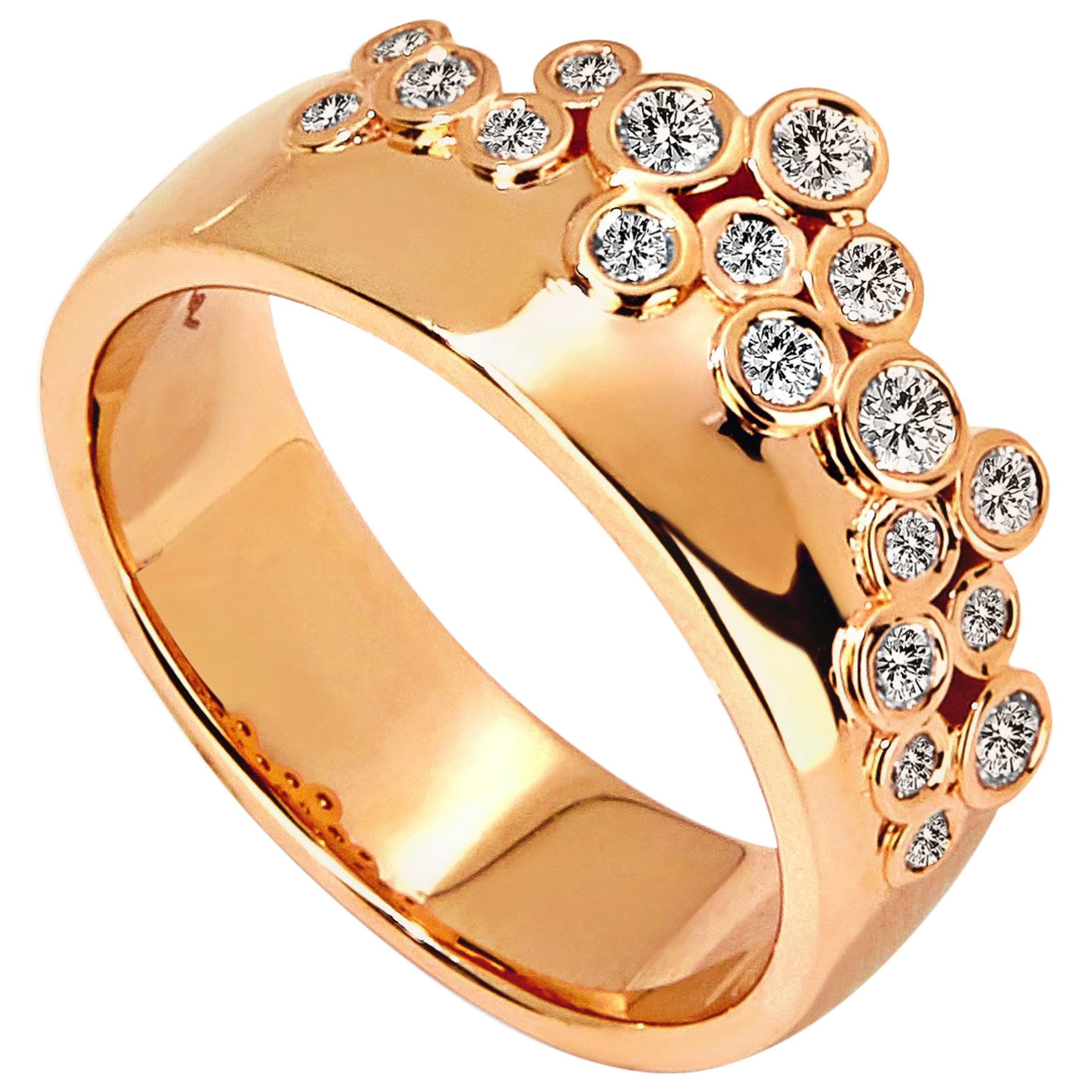 Syna Rose Gold Band with Champagne Diamonds