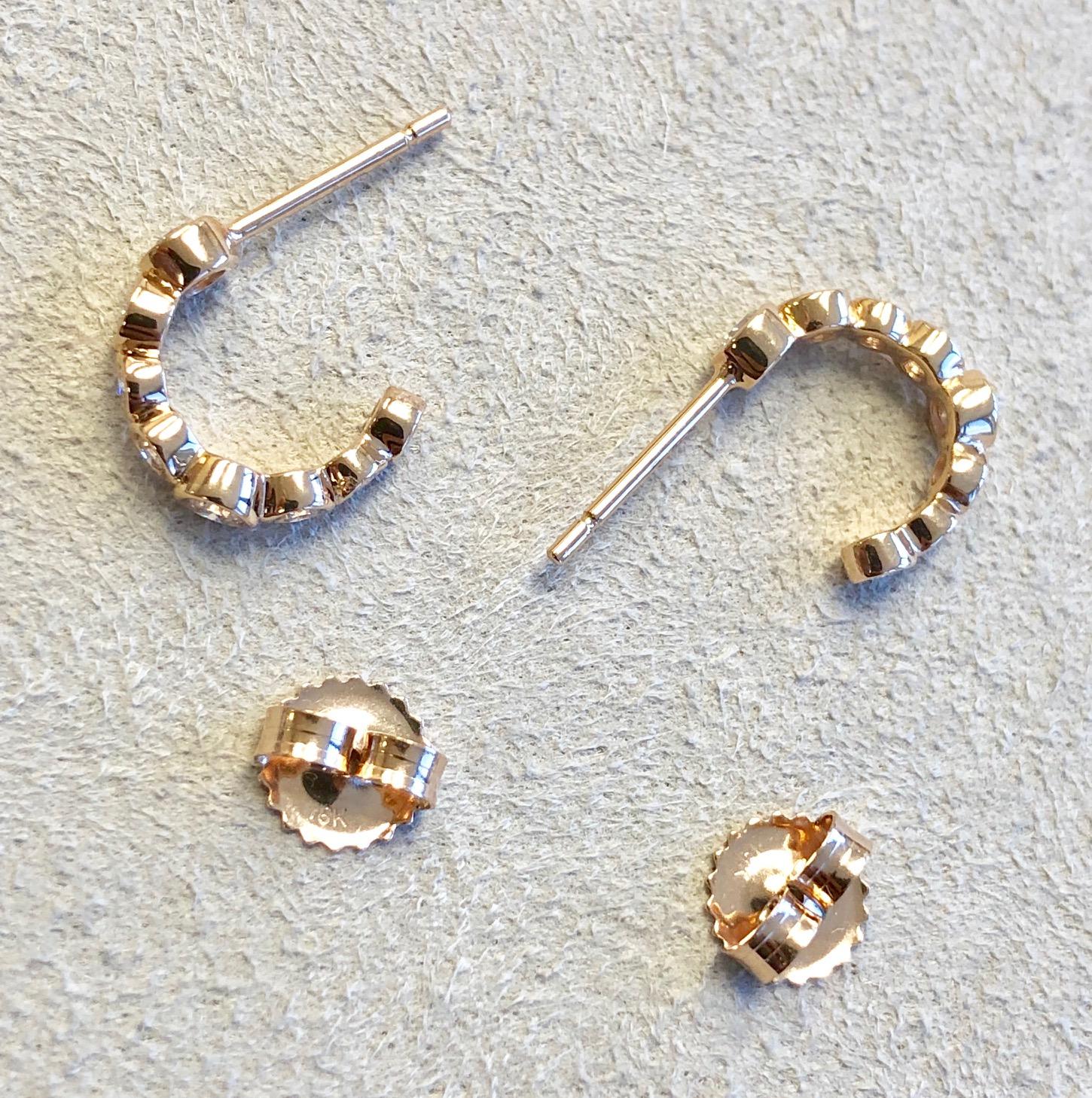 Contemporary Syna Rose Gold Earrings with Diamonds For Sale