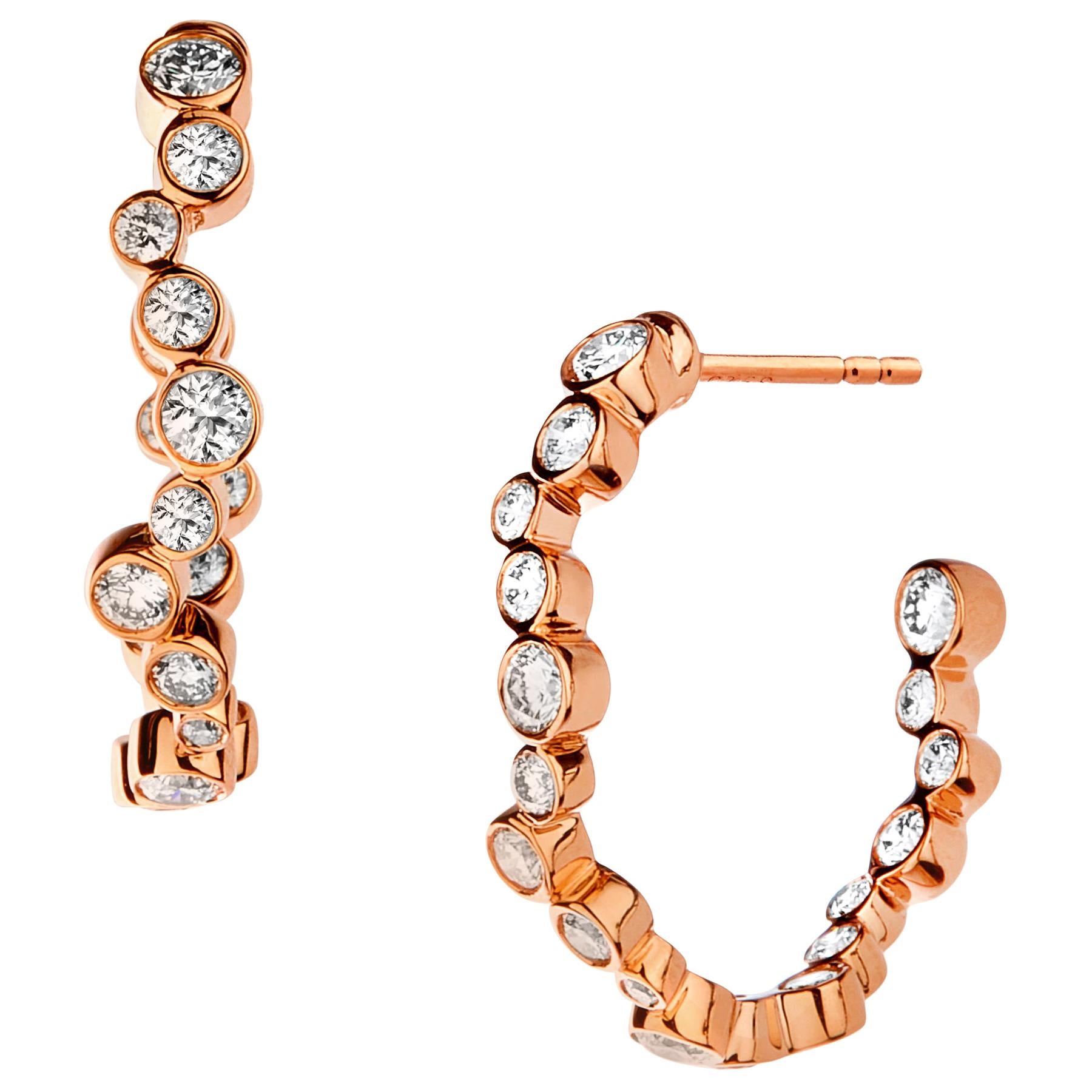 Syna Rose Gold Earrings with Diamonds For Sale