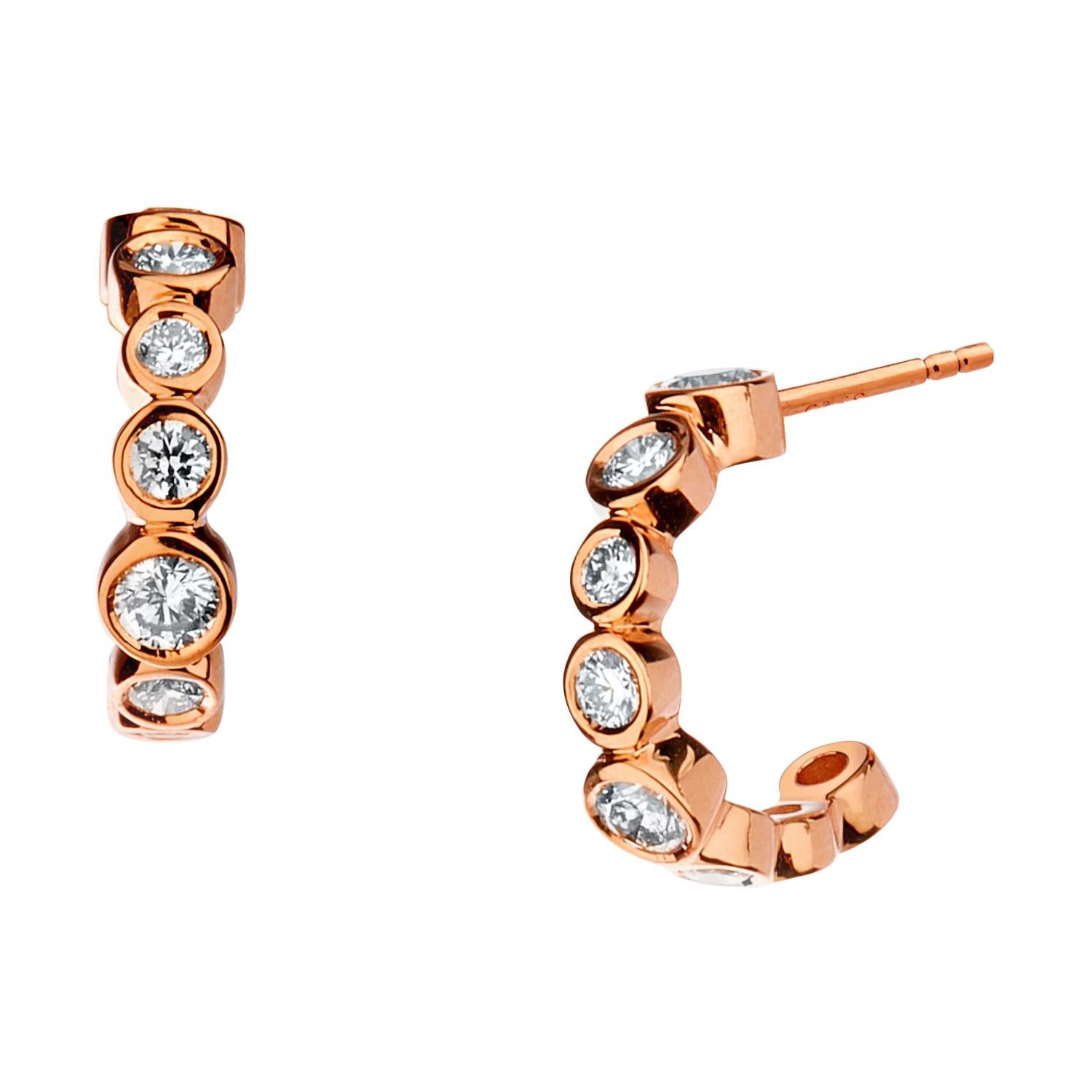 Syna Rose Gold Earrings with Diamonds For Sale