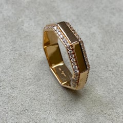 Syna Rose Gold Octagon Band with Diamonds