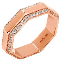 Syna Rose Gold Octagon Band with Diamonds