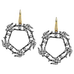 Orecchini a forma di rondine con diamanti in argento Syna