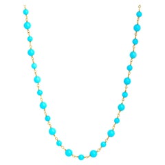 Retro Syna Sleeping Beauty Turquoise Yellow Gold Necklace